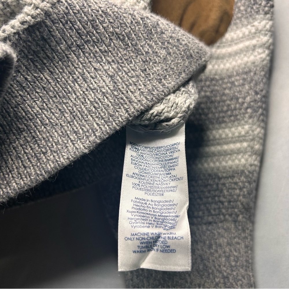Chaps Gray and White Striped Crewneck Sweater 100% cotton XL - Picture 10 of 12